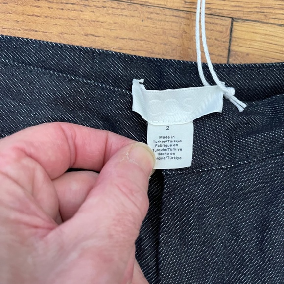 NWT COS Women's Straight Leg Fit Denim Chinos Pants Navy Blue High Rise Size 2 - Picture 5 of 9